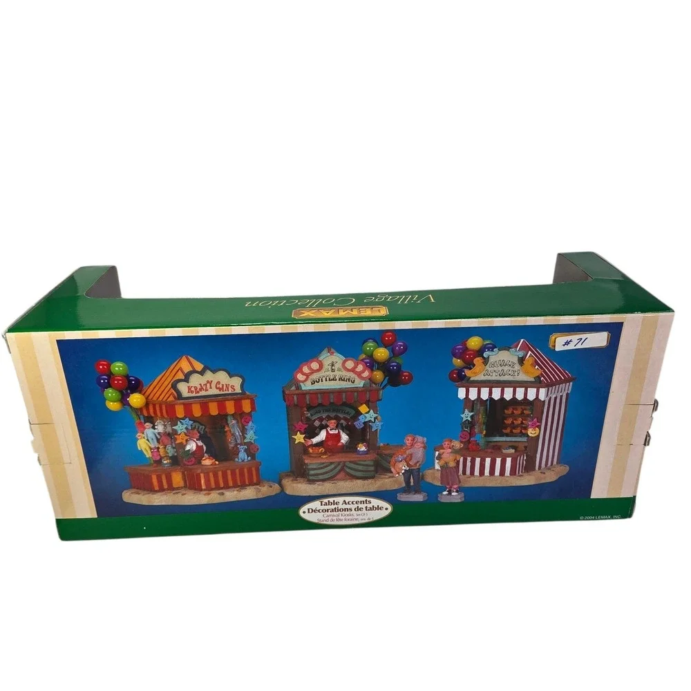 Lemax Carnival Kiosks Christmas Village Fair Game Booths Set 43440 Boxed 2004‎